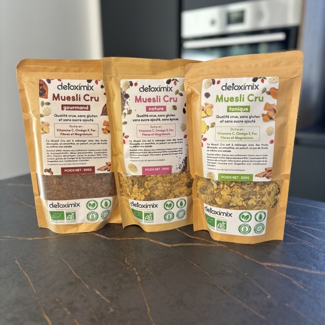 Pack Muesli Detoximix - Muesli Nature, Gourmand, Tonique